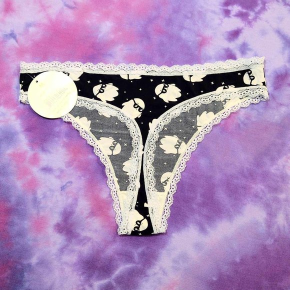 NWT Splendies Cool Ghost Lace Trim Thong Limited Edition: M - Picture 3 of 3